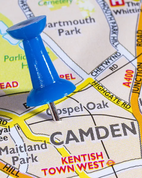 Camden op een Britse kaart — Stockfoto