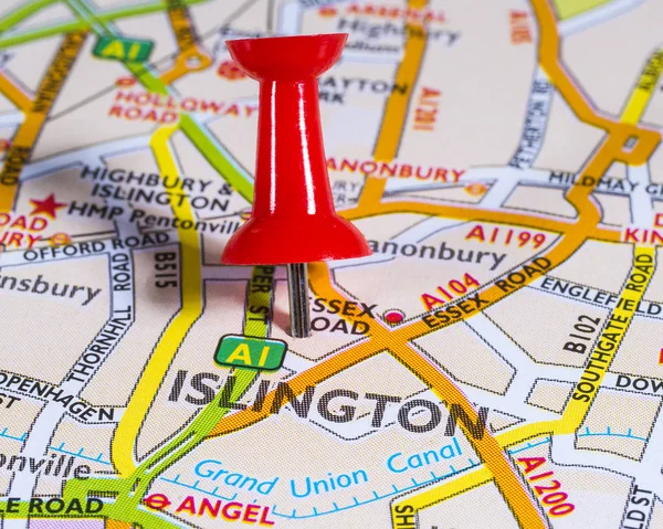 Islington en un mapa del Reino Unido — Foto de Stock