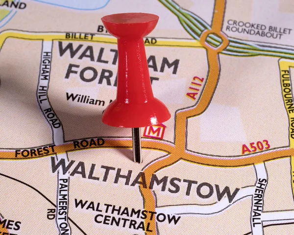 Walthamstow på en karta över Storbritannien — Stockfoto