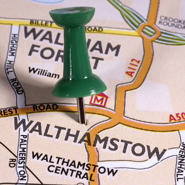 Walthamstow auf einer Karte anzeigen — Stockfoto