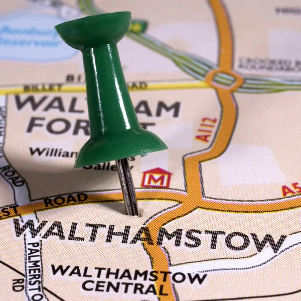 Walthamstow auf einer Karte anzeigen — Stockfoto