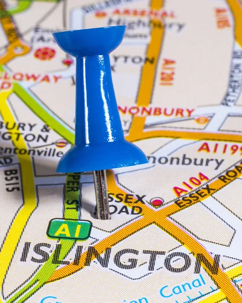 Islington op een Britse kaart — Stockfoto