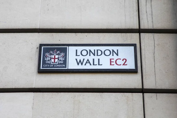 London Wall Street Sign — 图库照片