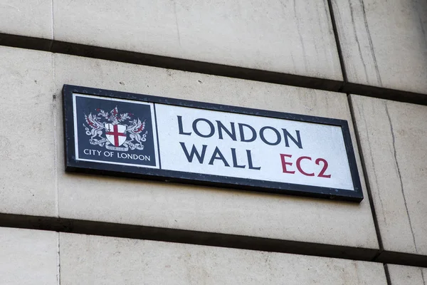 London Wall Street Sign — 图库照片