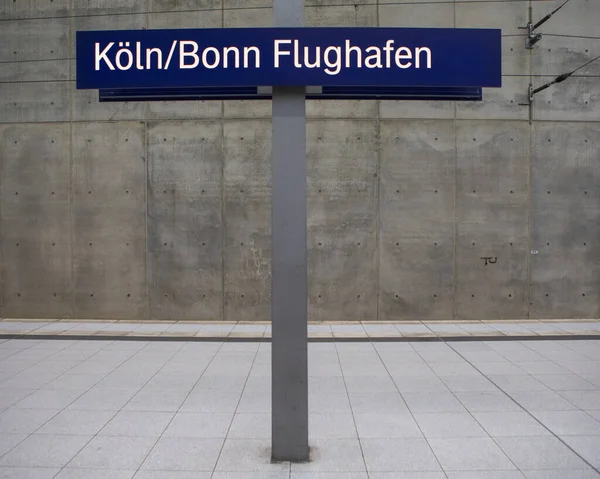 Cologne Germany February 16Th 2020 Sign Railway Platform Koln Bonn — Stock Photo, Image