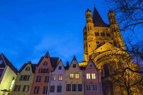 Köln Almanya Şubat 2020 Güzel Martin Kilisesi Nin Kulesi Fischmarkt — Stok fotoğraf