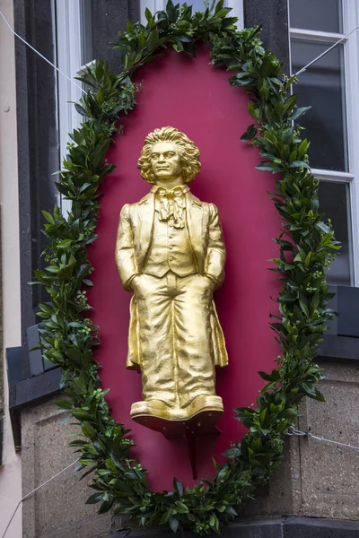 Бонн Німеччина Лютого 2020 Мала Статуя Відомого Композитора Людвіга Ван — стокове фото