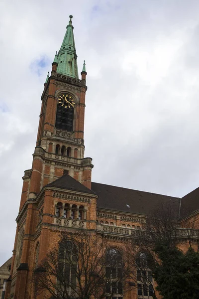 Widok Historyczne Johanneskirche Dusseldorfie Niemczech — Zdjęcie stockowe