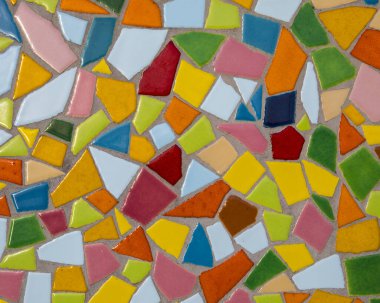 Renkli bir mozaik tasarımı yakın plan.