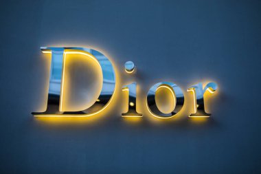 Dusseldorf, Germany - February 18th 2020: The Christian Dior logo above the entrance to one of their stores in the city of Dusseldorf, Germany.