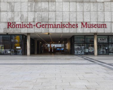 Cologne, Germany - February 19th 2020: The exterior of the Romisch Germanisches Museum in the city of Cologne in Germany.  The museum shows the archaelogical heritage of the city.