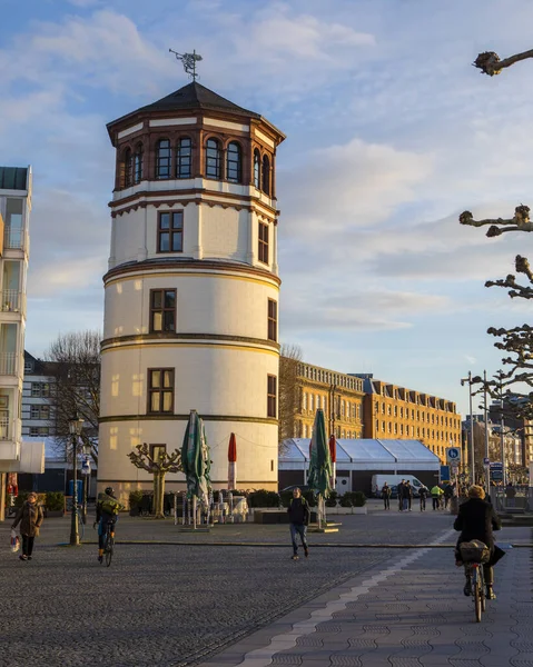 Dusseldorf Germany February 18Th 2020 View Castle Tower Located Burgplatz — Stock Fotó