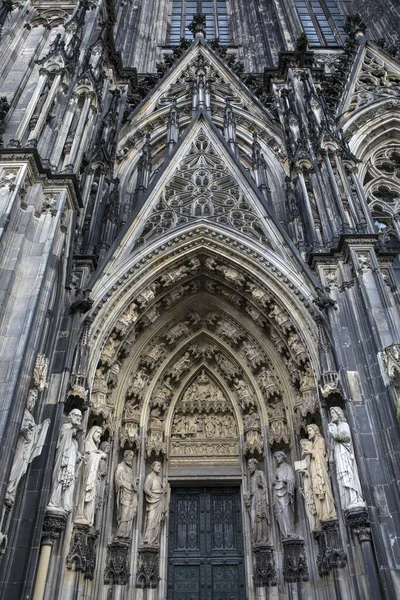 Deslumbrante Exterior Esculpido Catedral Colônia Também Conhecido Como Kolner Dom — Fotografia de Stock