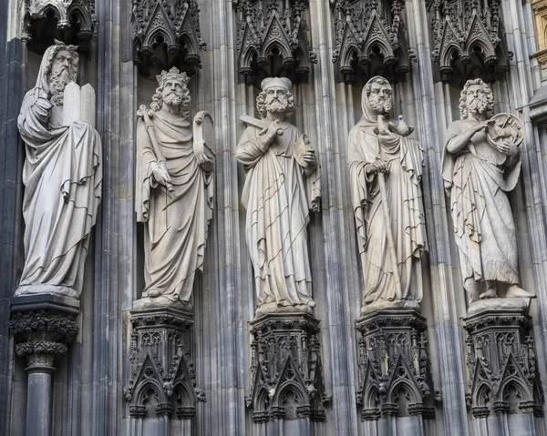 Deslumbrante Exterior Esculpido Catedral Colônia Também Conhecido Como Kolner Dom — Fotografia de Stock