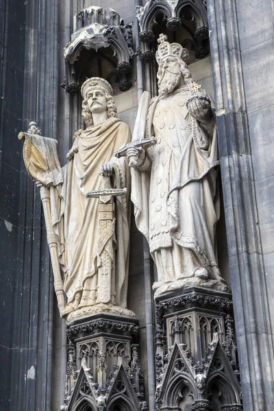 Magnifique Façade Sculptée Cathédrale Cologne Aussi Connue Sous Nom Kolner — Photo