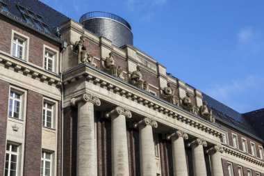 Dusseldorf, Germany - February 18th 2020: The Andreasquartier - the real estate project that converted the Palace of Justice of the Dusseldorf Regional and Local Court into a hotel, apartments and restaurants.