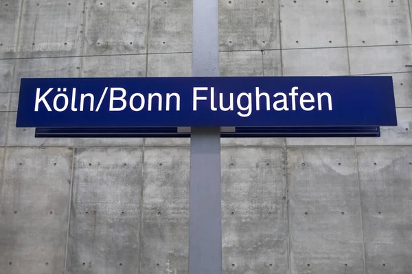 Cologne Germany February 16Th 2020 Sign Railway Platform Koln Bonn — стокове фото