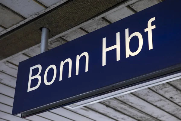 Bonn Germany February 17Th 2020 Sign Platform Bonn Hauptbahnhof Also — стокове фото