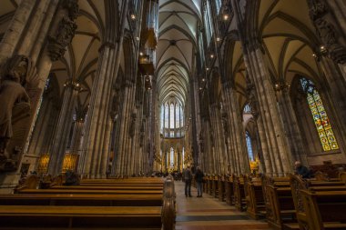 Cologne, Germany - February 19th 2020: A view inside the impressive Cologne Cathedral, or Kolner Dom, in the city of Cologne, Germany.