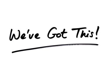 Bunu biz hallederiz! Beyaz bir arkaplanda el yazısı.