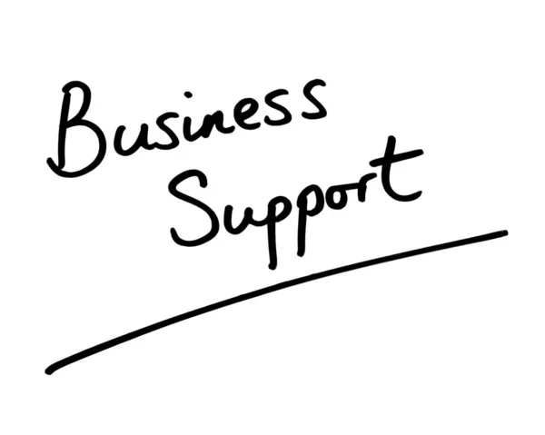 Business Support Handgeschreven Een Witte Achtergrond — Stockfoto