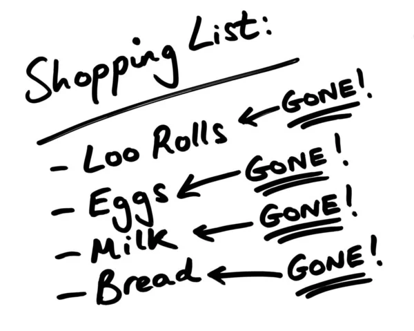 Close Shopping List All Items Unavailable Purchase — Stock Photo, Image