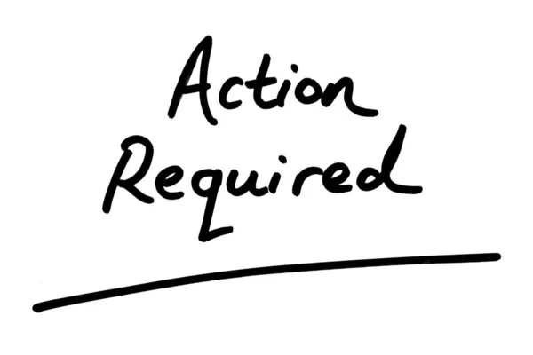 Action Required Handwritten White Background — Stock Photo, Image