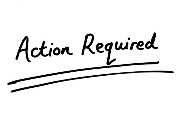 Action Required Handwritten White Background — Stock Photo, Image