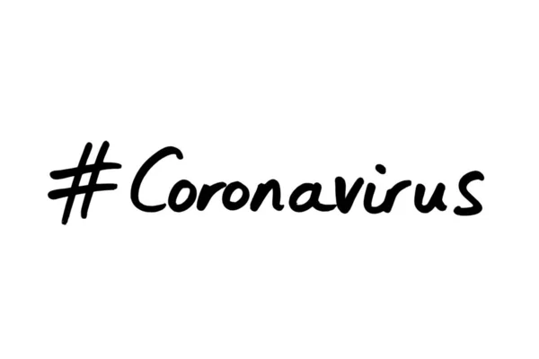 Hashtag Coronavirus Manuscrit Sur Fond Blanc — Photo