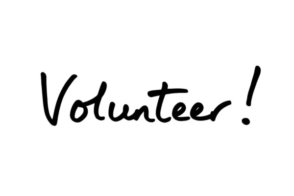 Volunteer Handwritten White Background — Stock Photo, Image