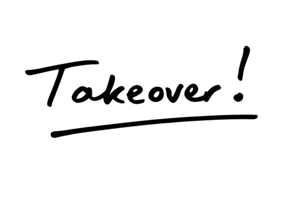 Takeover Handwritten White Background — Stock Photo, Image