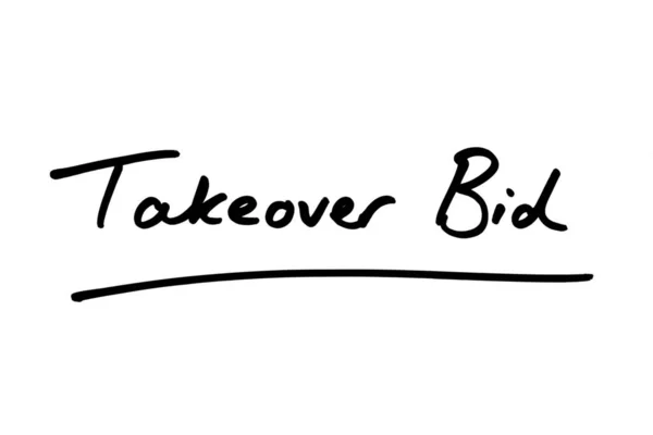 Takeover Bid Handwritten White Background — Stock Photo, Image