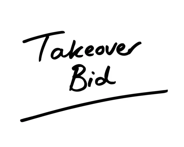 Takeover Bid Handwritten White Background — Stock Photo, Image