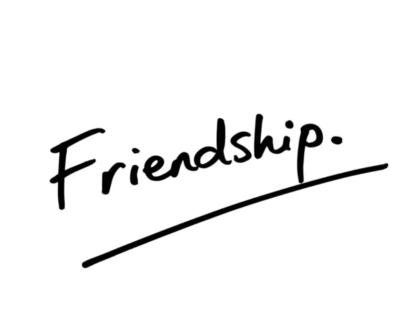 Freundschaft Handgeschrieben Auf Weißem Hintergrund — Stockfoto