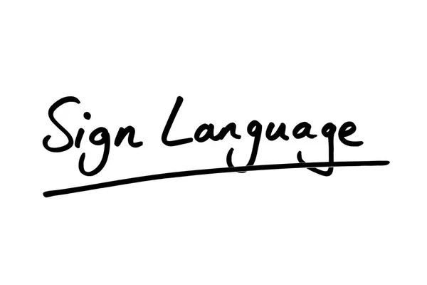 Langue Des Signes Manuscrite Sur Fond Blanc — Photo