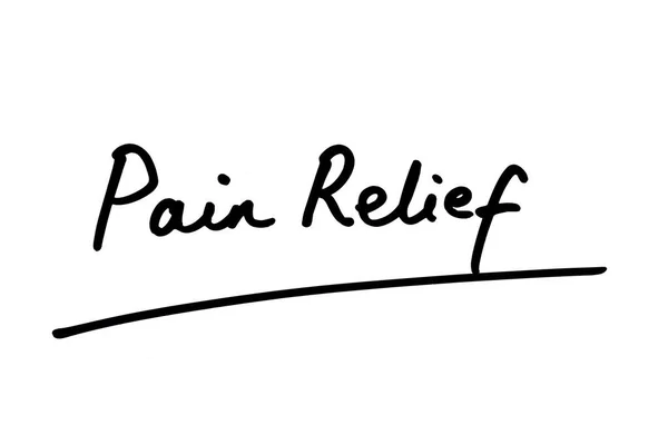Schmerzlinderung Handgeschrieben Auf Weißem Hintergrund — Stockfoto