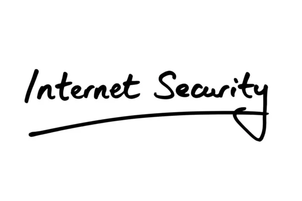 Internet Security Escrito Mão Fundo Branco — Fotografia de Stock