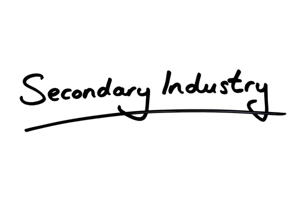 Håndskrevet Sekundærindustri Med Hvit Bakgrunn – stockfoto
