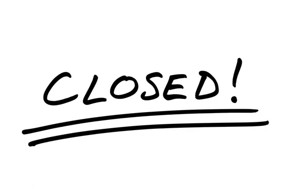 Closed Handwritten White Background — Stock Photo, Image