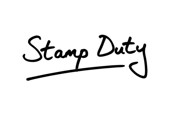 Stempel Duty Handgeschreven Een Witte Achtergrond — Stockfoto