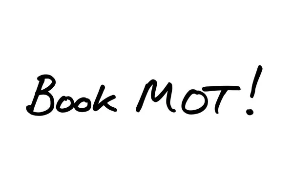 Book Mot Handwritten White Background — Stock Photo, Image