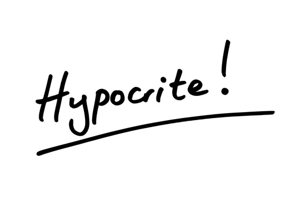 Mot Hypocrite Manuscrit Sur Fond Blanc — Photo