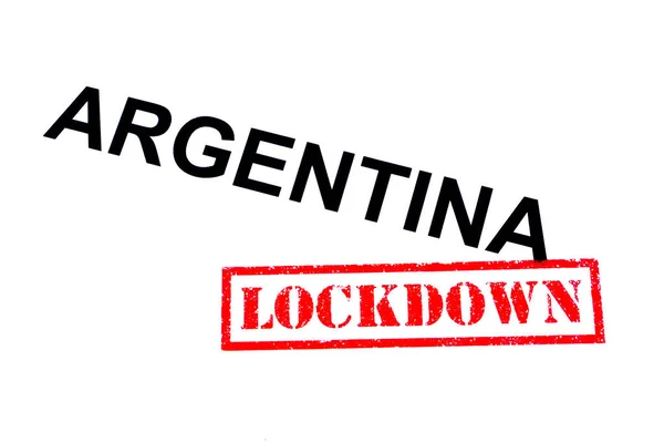 Argentinien Mit Rotem Lockdown Stempel — Stockfoto