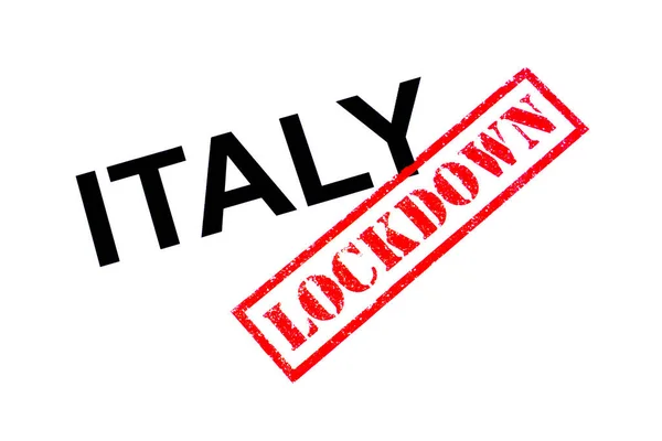 意大利与红色Lockdown橡皮图章 — 图库照片