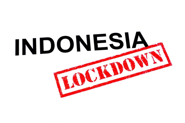 Indonesie Červeným Lockdown Razítkem — Stock fotografie