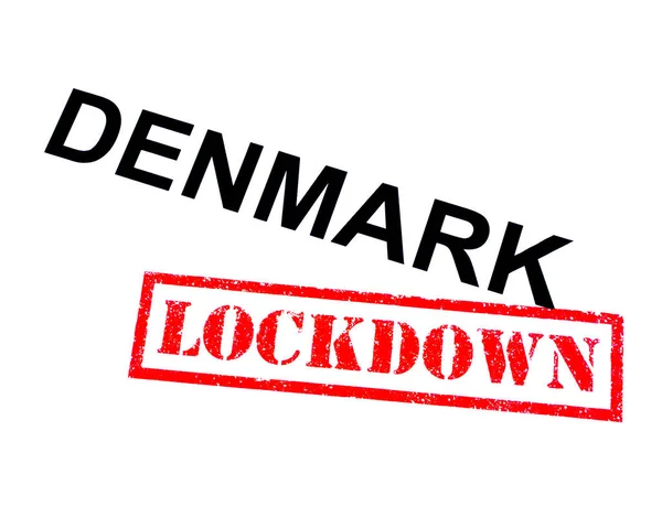 Danemark Avec Tampon Rouge Caoutchouc Lockdown — Photo