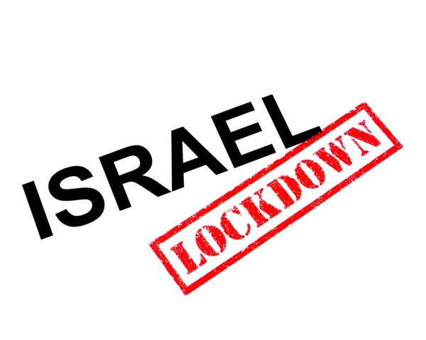 Israel Piros Lockdown Gumibélyegzővel — Stock Fotó