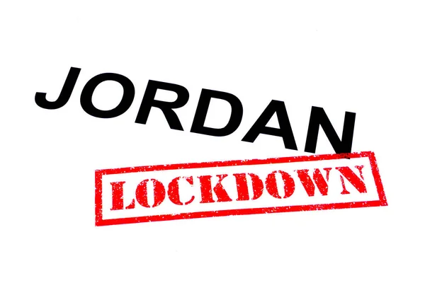 Jordan Met Een Rode Lockdown Rubber Stempel — Stockfoto