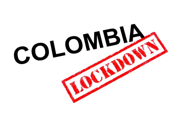 Colombia Красной Резиновой Печатью Lockdown — стоковое фото