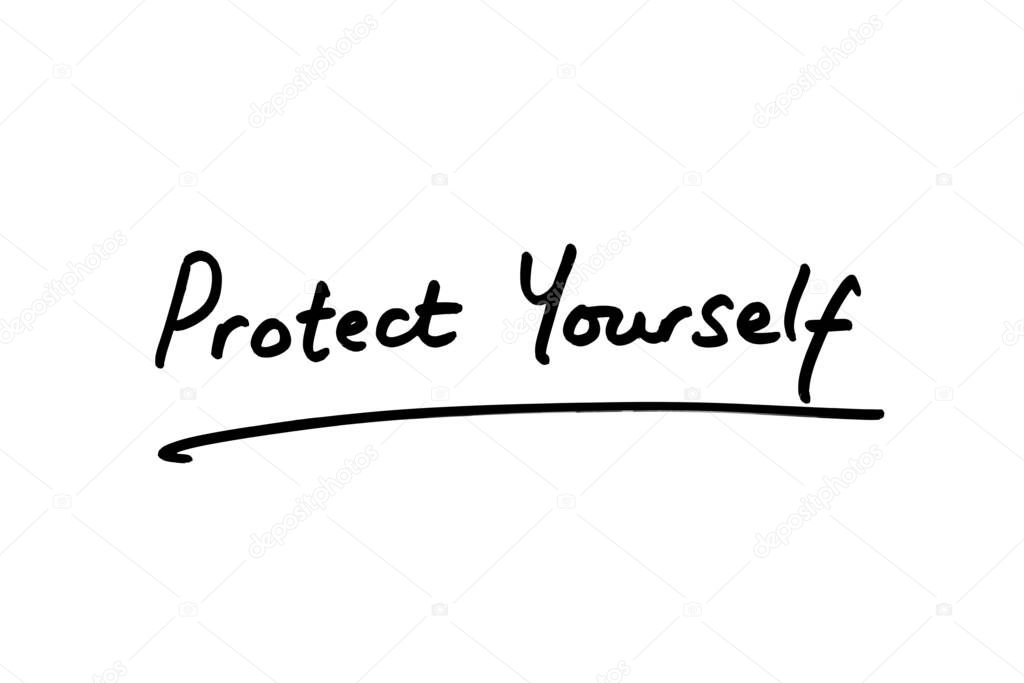 Protect Yourself handwritten on a white background.